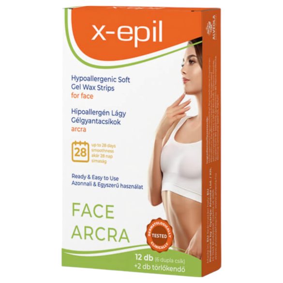 X-Epil - Tiras de cera facial hipoalergênicas (12 unid.)