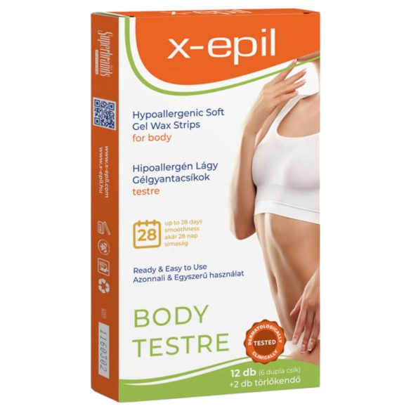 X-Epil - Tiras de Cera Gel Hipoalergênicas para o Corpo (12 unid.)