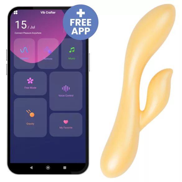 Desejo de Orvalho Desirel - Vibrador Inteligente com Estimulador de Clitóris (Amarelo)