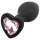 Sunfo - plug anal silicone com pedra em forma de coração - preto/rosa