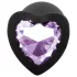 Sunfo - plug anal silicone pedra coração - preto/roxo