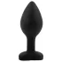 Sunfo - plug anal silicone - pedra coração vermelha - preto