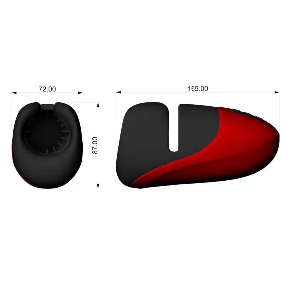 Lena - masturbador vibratório com anel de aperto (vermelho)