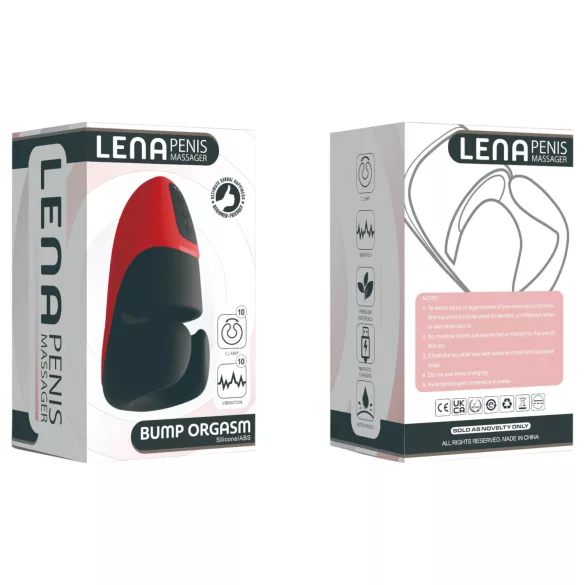 Lena - masturbador vibratório com anel de aperto (vermelho)