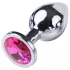 Desirel - plug anal - joia rosa - metal prateado e rosa - tamanho M
