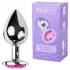 Desirel - plug anal com joia pink - metal prata/rosa
