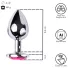 Desirel - plug anal com joia pink - metal prata/rosa