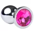 Desirel - plug anal com joia pink - metal prata/rosa