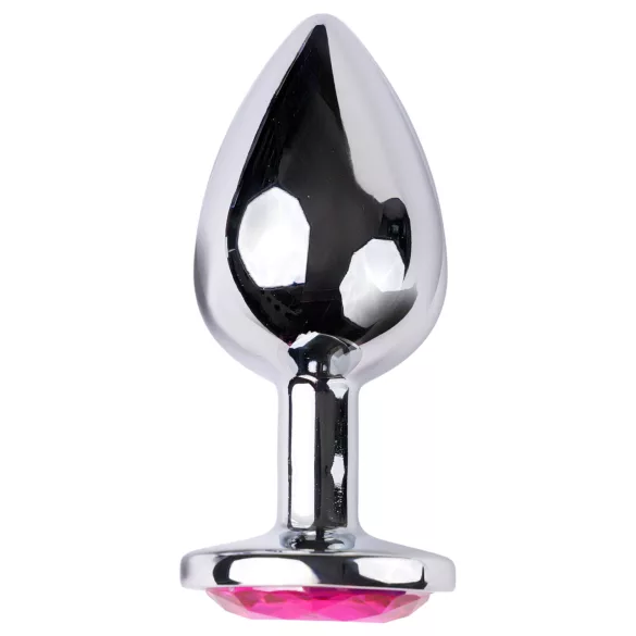 Desirel - plug anal com joia pink - metal prata/rosa