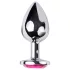 Desirel - plug anal com joia pink - metal prata/rosa