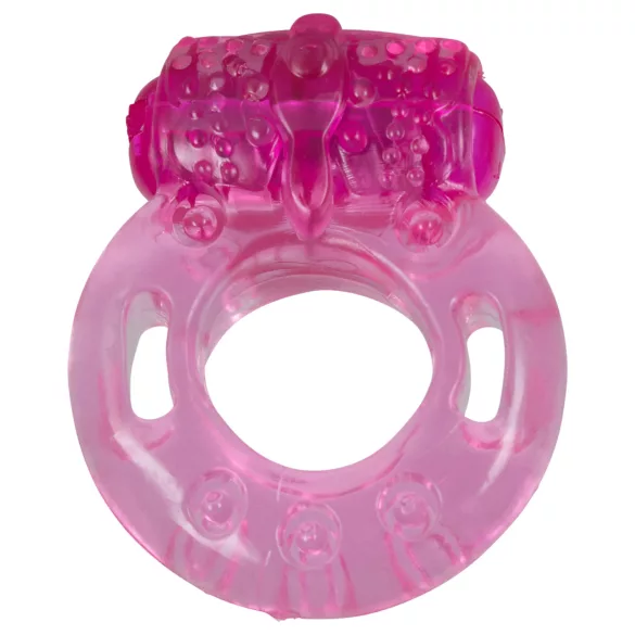 Vibrador peniano descartável anel vibratório silicone rosa