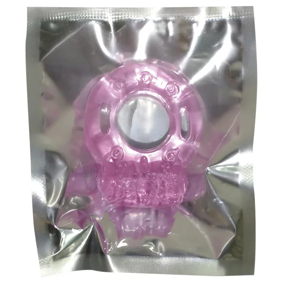 Vibrador peniano descartável anel vibratório silicone rosa
