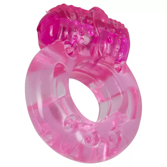Vibrador peniano descartável anel vibratório silicone rosa