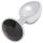 Sunfo - Plug Anal de Metal com Pedra Preta (Prata)