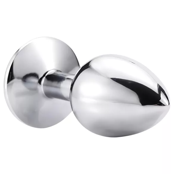 Sunfo - plug anal metal - com pedra vermelha - prata
