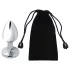 Sunfo - plug anal metal - com pedra vermelha - prata