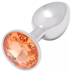 Sunfo - plug anal metálico com pedra dourada - prata