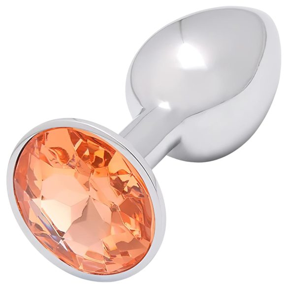 Sunfo - Plug Anal de Metal com Pedra Dourada (Prata)