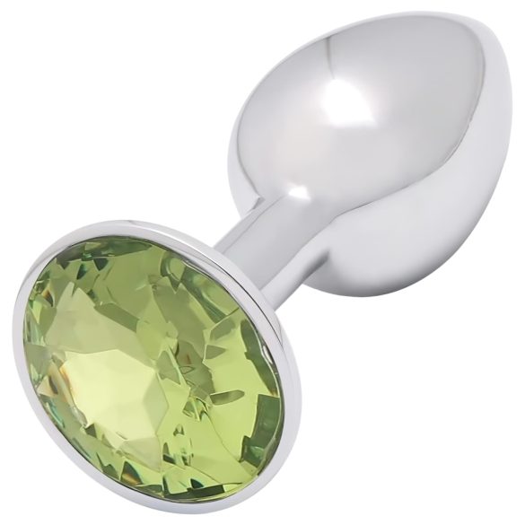 Sunfo - Plug Anal Metálico com Pedra de Lima (Prata)