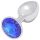 Sunfo - Plug anal de metal com pedra azul (prata)