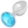 Sunfo - plug anal metálico com pedra azul claro - prata