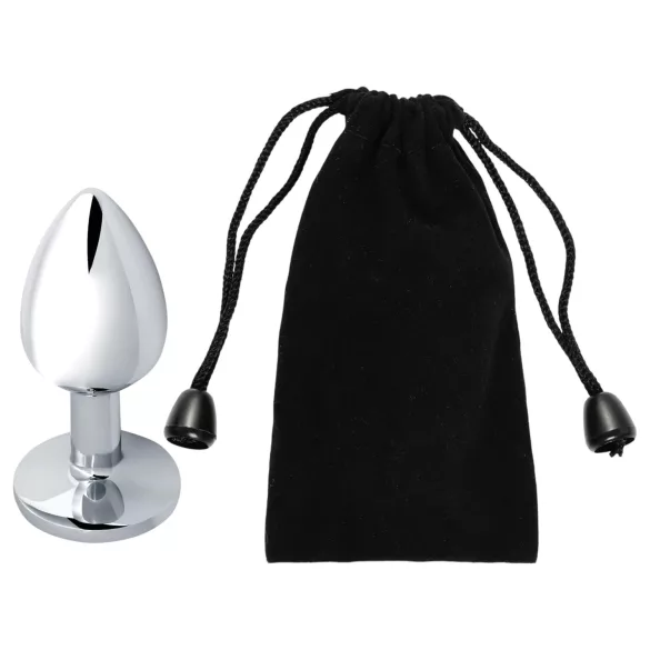 Sunfo - plug anal metálico com pedra azul claro - prata