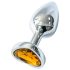 Sunfo - Plug Anal de Metal com Pedra Dourada em Forma de Coração (Prateado)