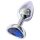 Sunfo - Plug Anal de Metal com Pedra Azul em Forma de Coração (Prateado)