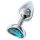 Sunfo - Plug Anal Metálico com Pedra Coração Azul Claro (Prateado)
