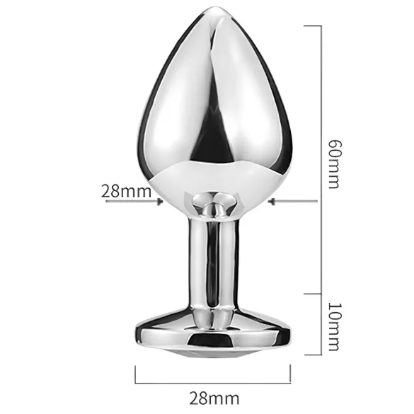 Sunfo - plug anal metálico com pedra coração azul claro - prata