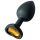 Sunfo - Plug Anal de Silicone com Pedra Dourada em Forma de Coração (Preto)
