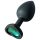 Sunfo - plugue anal de silicone com pedra em forma de coração verde escuro (preto)