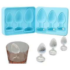 Molde para gelo em forma de plugue anal (azul)