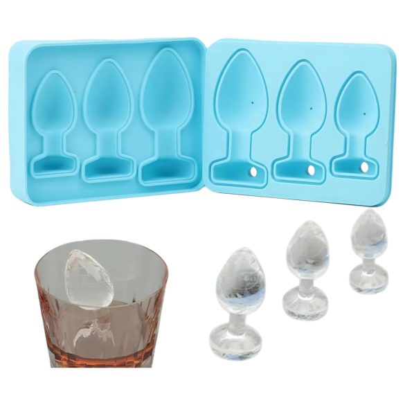 Molde de Gelo em Formato de Plug Anal (Azul)