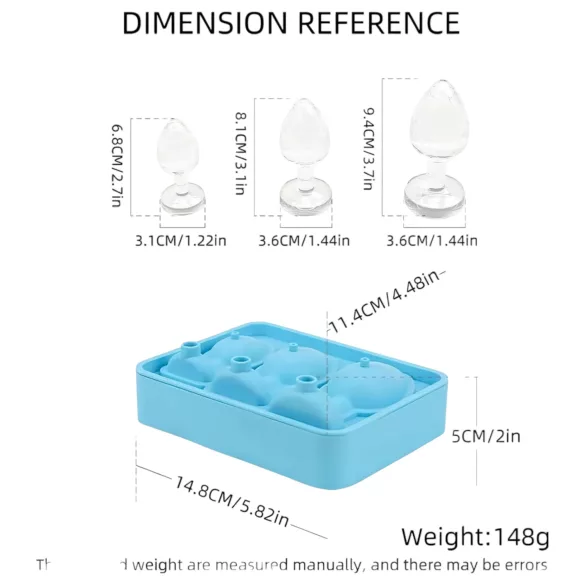Molde para gelo em forma de plugue anal (azul)