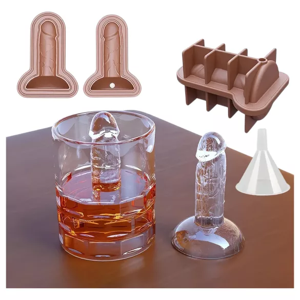 Forma para gelo erótico - formato dildo - azul