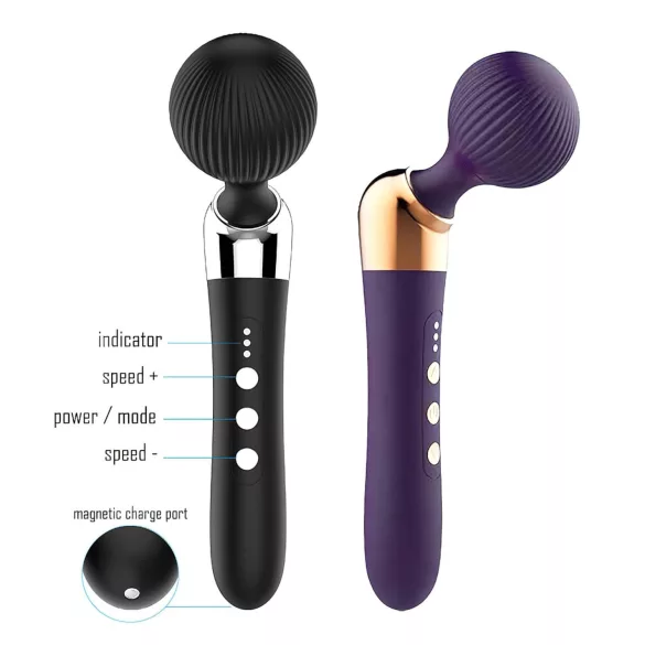 Curvado - vibrador massageador - recarregável - preto