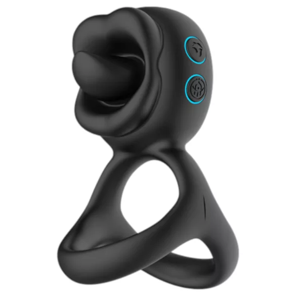 Biu-Biu - anel peniano com vibrador clitóris - silicone preto