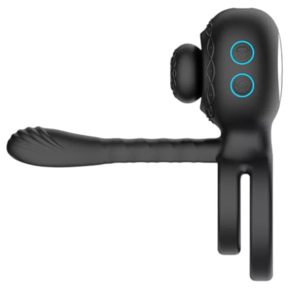 Biu-Biu - anel peniano e vibrador casal - silicone preto