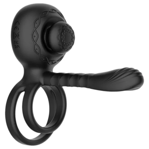 Biu-Biu - anel peniano e vibrador casal - silicone preto