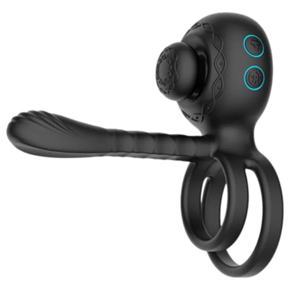 Biu-Biu - anel peniano e vibrador casal - silicone preto