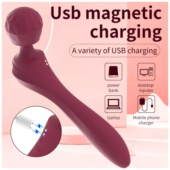 Lonely - vibrador massageador curvado - silicone vermelho