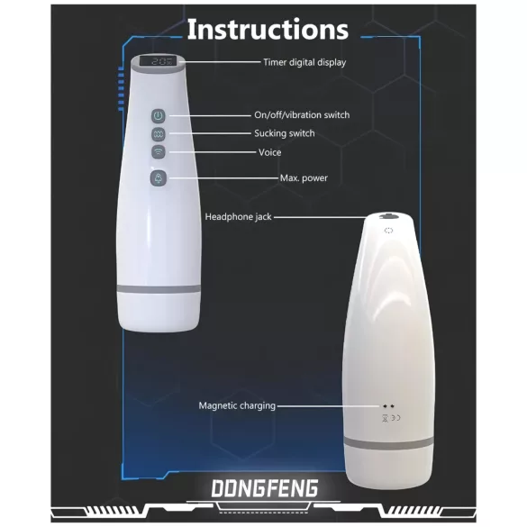 Lonely - masturbador masculino sucção aquecimento sons eróticos branco
