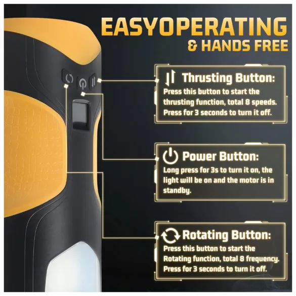 Lonely - masturbador automático rotativo e pulsante - preto