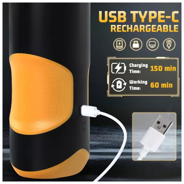 Lonely - masturbador automático rotativo e pulsante - preto