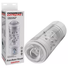 PDX Roto-Bator - masturbador boca vibratório - branco