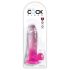 King Cock Clear 7 - Dildo com Escroto (Rosa)
