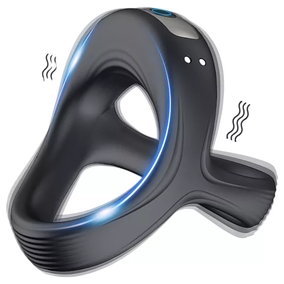 AlvUp - anel peniano e escrotal vibratório - silicone preto
