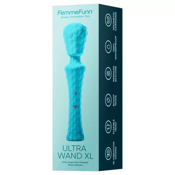 FemmeFunn - vibrador massageador varinha XL - recarregável silicone turquesa