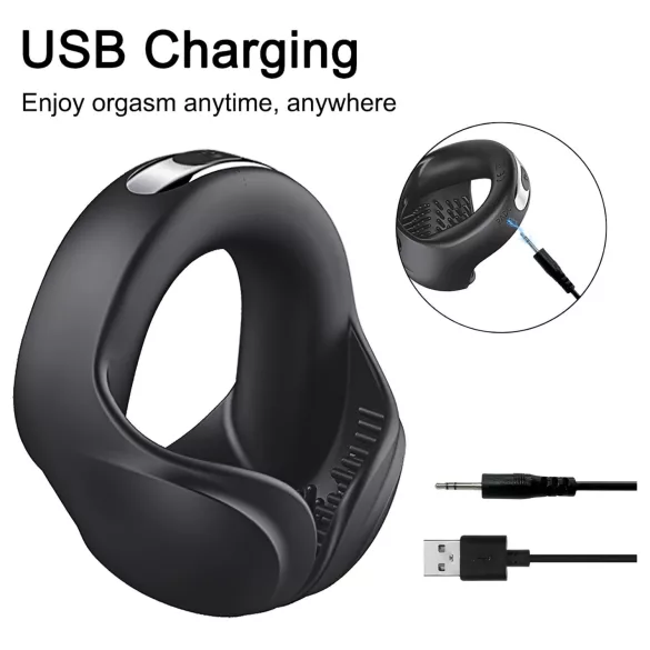 AlvUp - anel peniano vibratório - silicone preto
